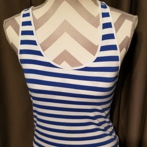 NWOT a.n.a TANK TOP. BLUE & WHITE STRIPES. NEVER WORN.